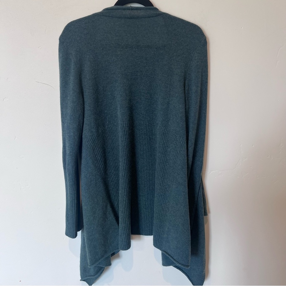 St Tropez Blue Teal Sweater Cardigan 2-Ply Cashmere Womens Large Soft Classy - Picture 9 of 12